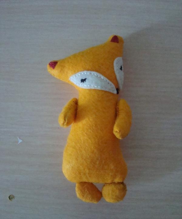 Bright red felt fox