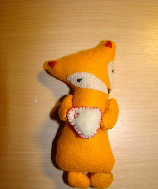 Bright red felt fox