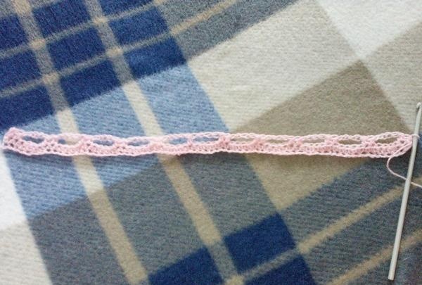 Light pink crochet stole