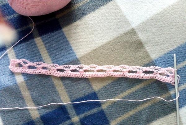 Light pink crochet stole