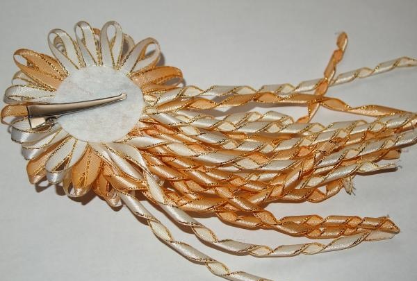 Jellyfish hair clip made of satin ribbons