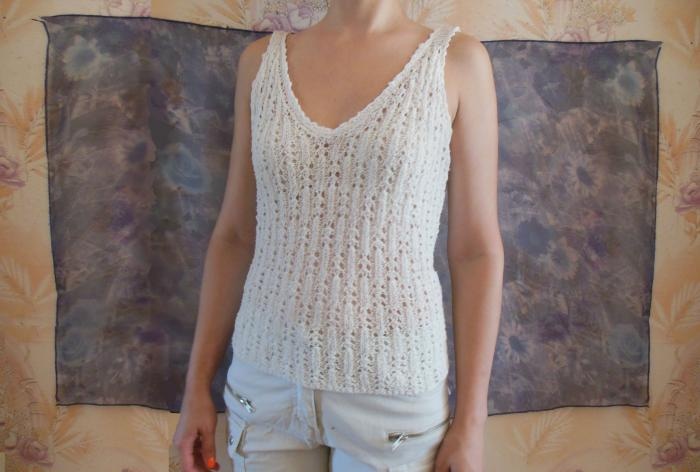 Knitted openwork T-shirt