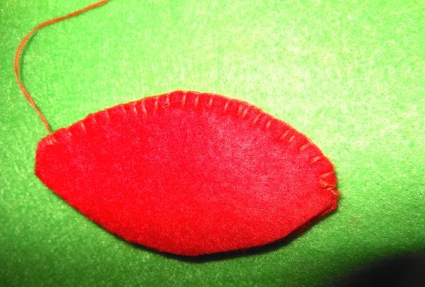 How to sew an apple from felt