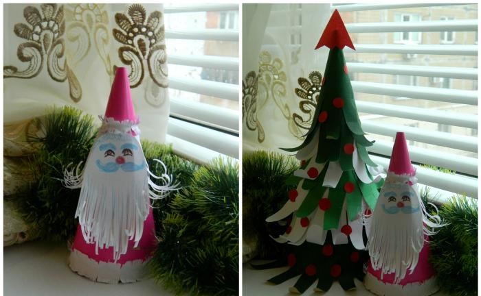 Santa Claus made of colored paper