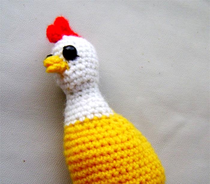 Knitting a New Year's cockerel