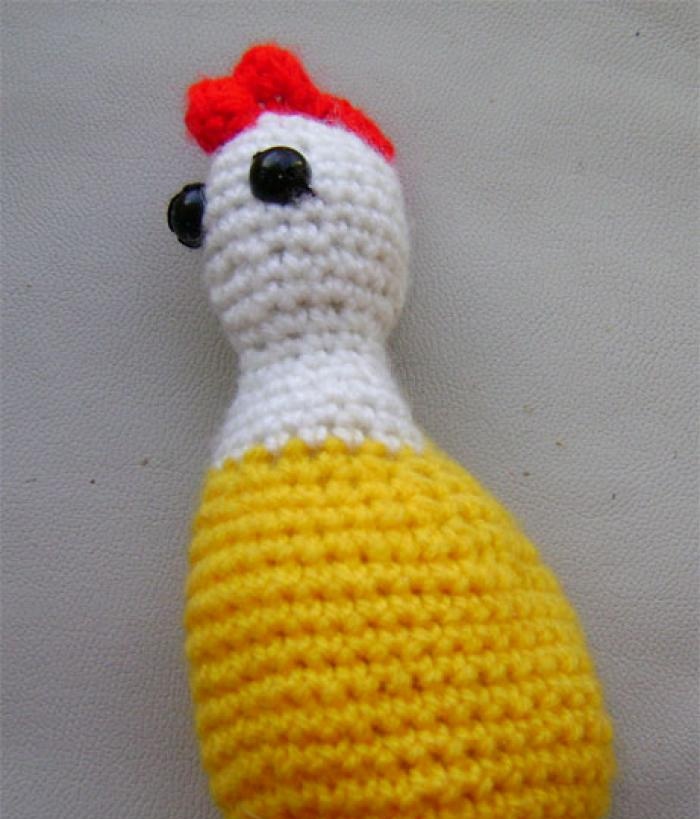 Knitting a New Year's cockerel