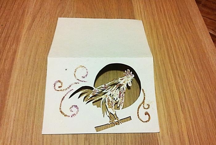 New Year card golden cockerel