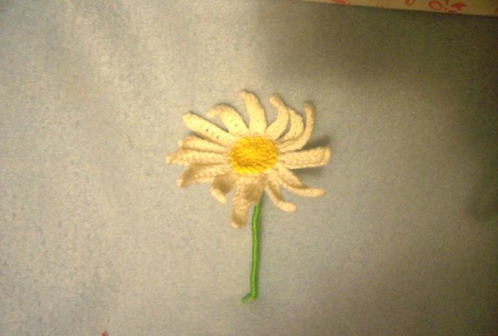 How to knit daisies from yarn