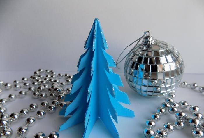 Blue paper Christmas tree