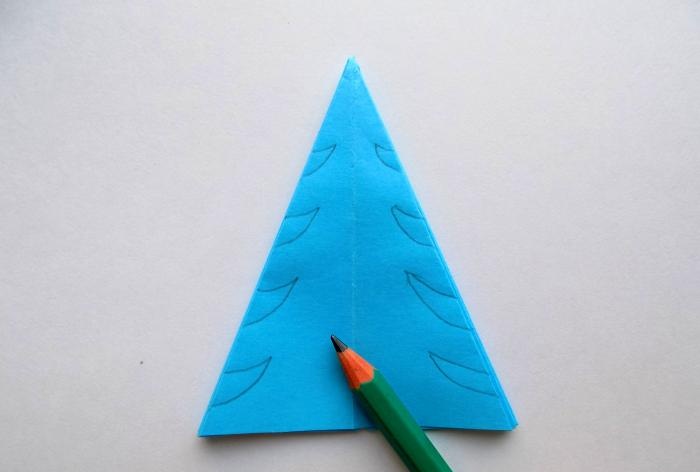 Blue paper Christmas tree