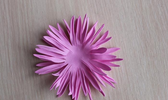 Hairpin made of foamiran Chrysanthemum