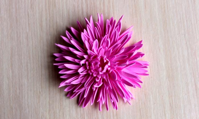 Hairpin made of foamiran Chrysanthemum