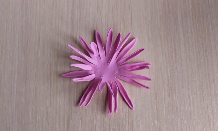 Hairpin made of foamiran Chrysanthemum