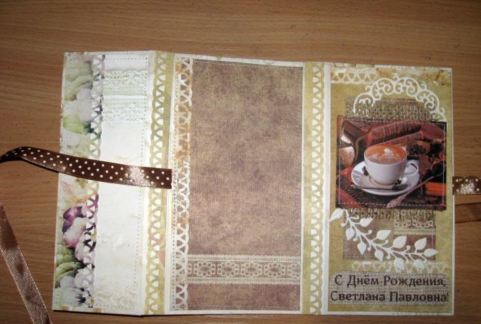 Coffee card chocolate maker