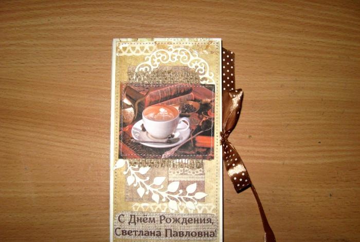 Coffee card chocolate maker