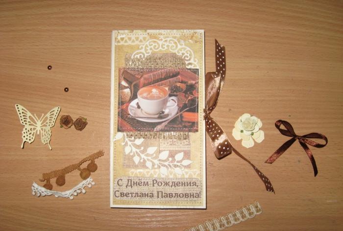 Coffee card chocolate maker