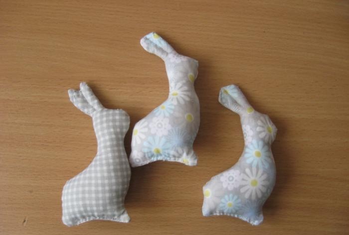 Easter bunnies made of fabric