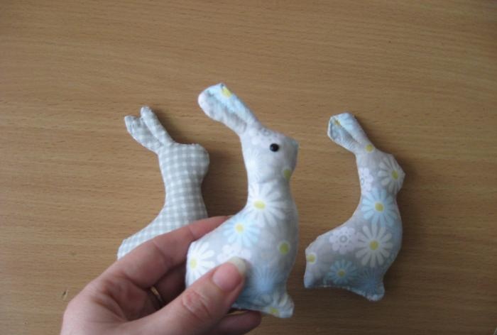 Easter bunnies made of fabric