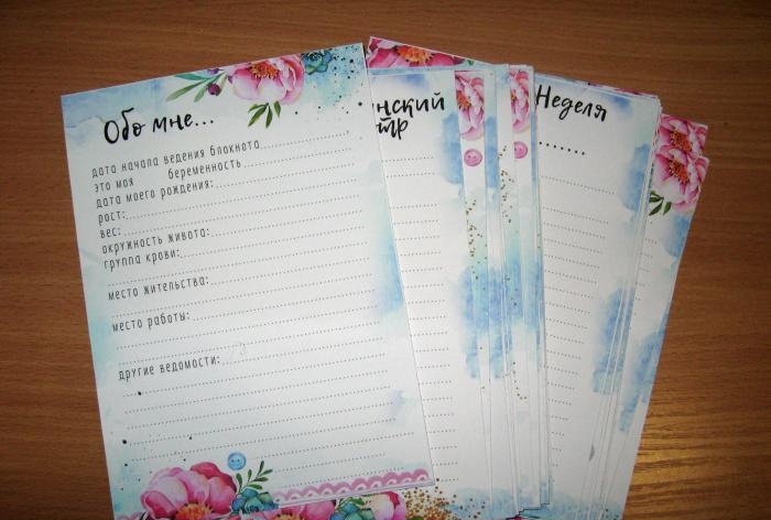 DIY pregnancy diary