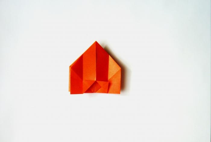 Origami paper box in the shape of a cat