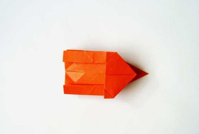 Origami paper box in the shape of a cat