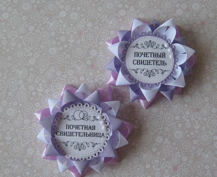 Medal badges for wedding witnesses