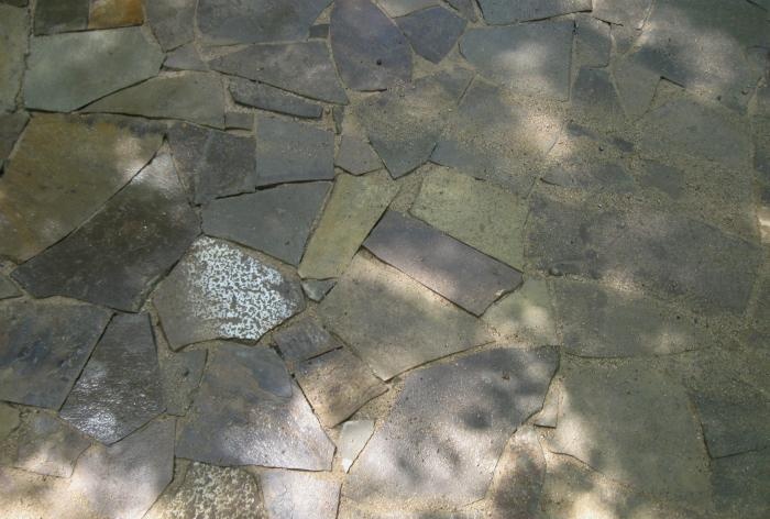 Laying the site with sandstone