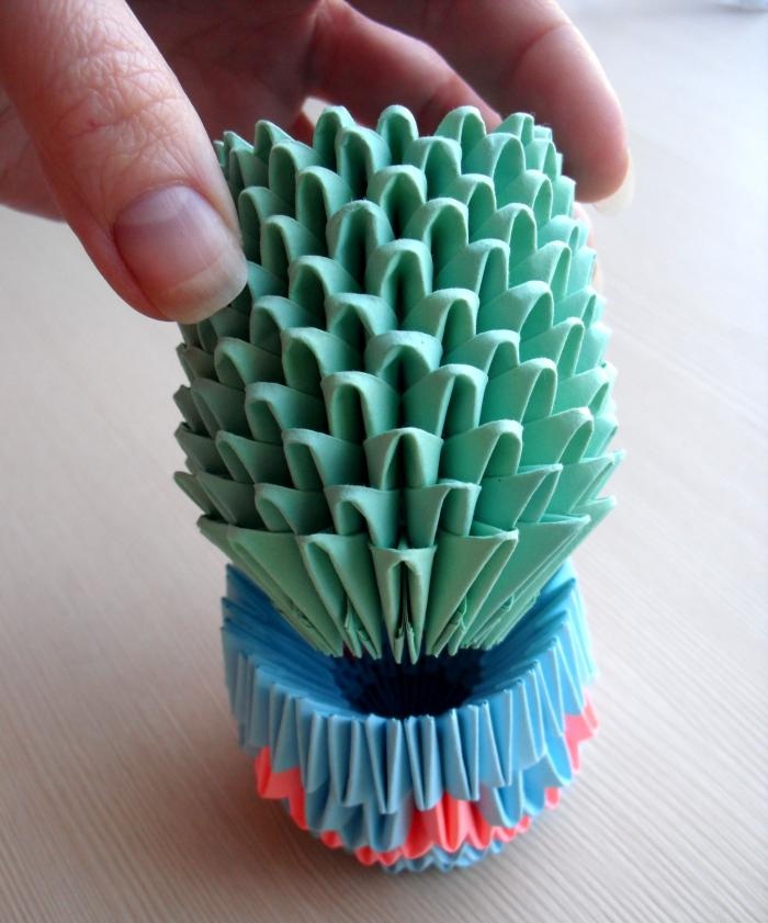 Cactus using modular origami technique