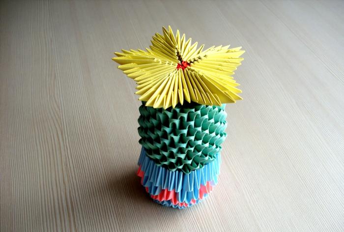 Cactus using modular origami technique