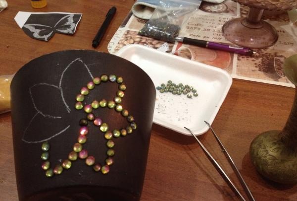 glue on rhinestones