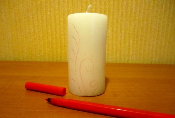 draw on a candle