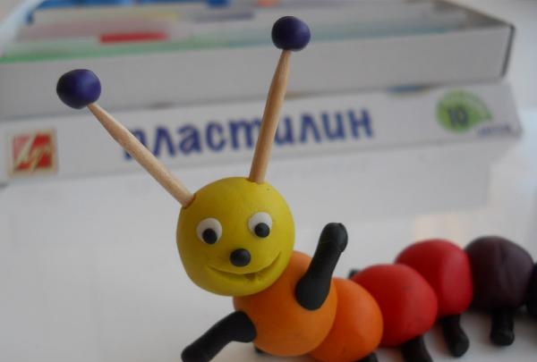 Plasticine caterpillar is ready