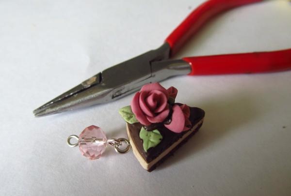 cake earrings with cream roses