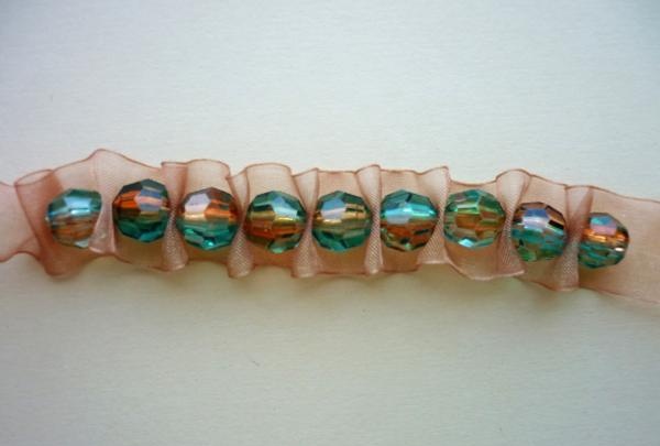 Bracelet made of ribbon and beads