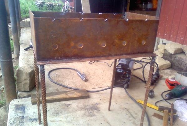 Brazier made from scrap materials