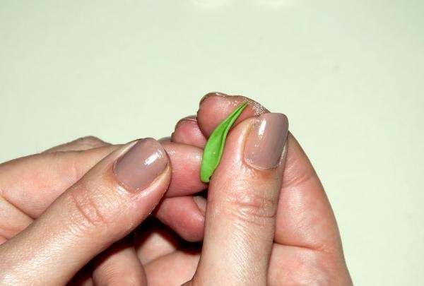 add leaves to the flower