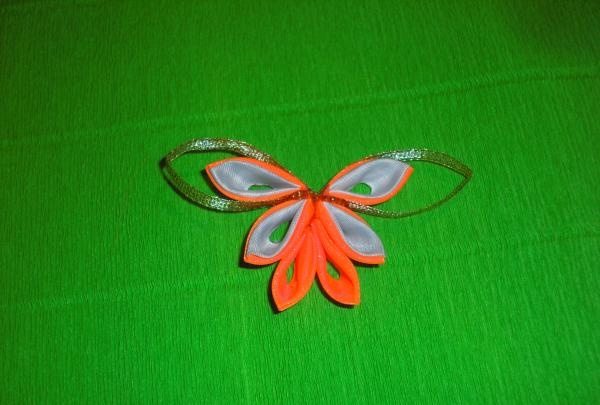 Orange Butterfly Hairpin