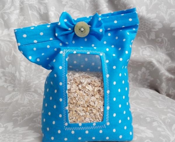 cereal bag with transparent window