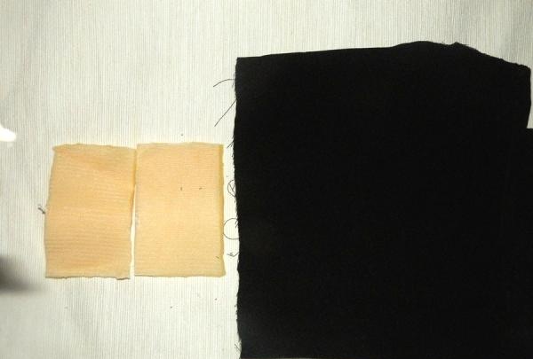 piece of black satin fabric