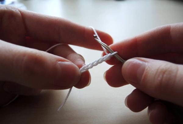 knitting a snowflake