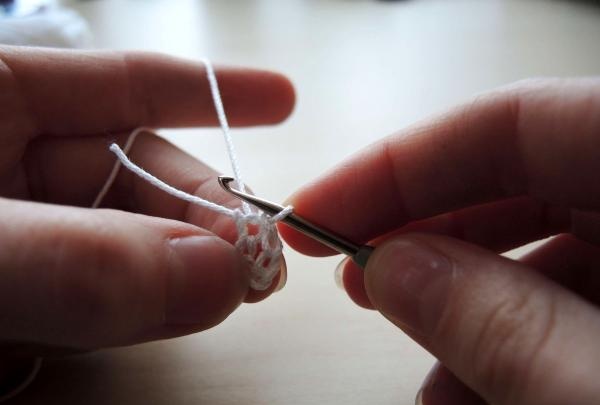 knitting a snowflake