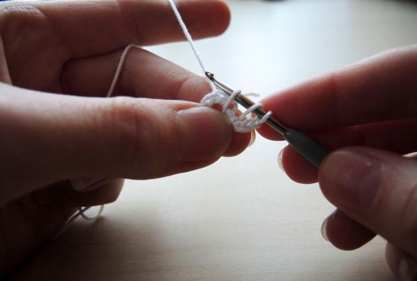 knitting a snowflake