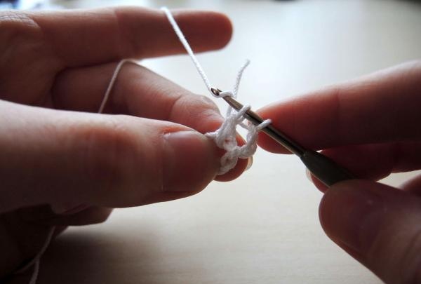 knitting a snowflake