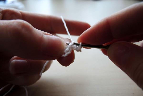 knitting a snowflake