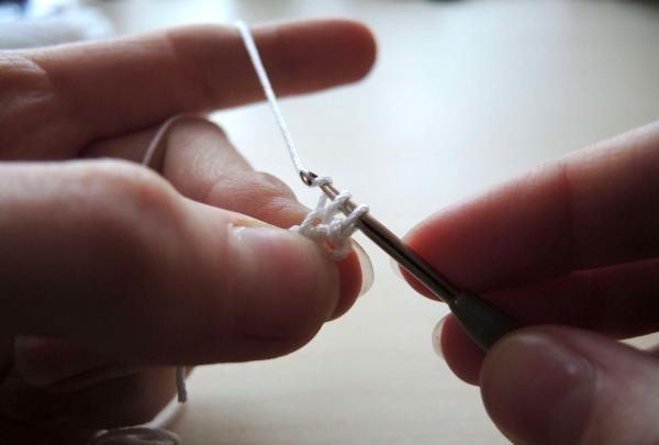 knitting a snowflake