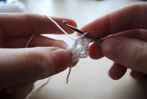 knitting a snowflake