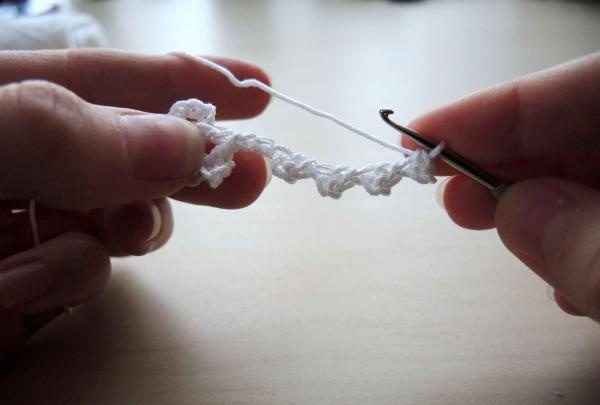 knitting a snowflake