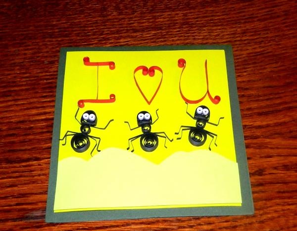 Postcard with ants