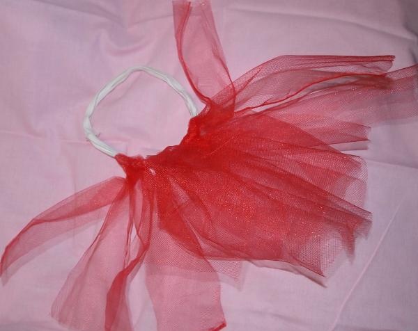 Attach tulle strips