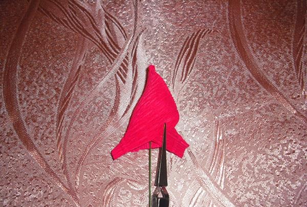 Lush rose made of corrugated paper